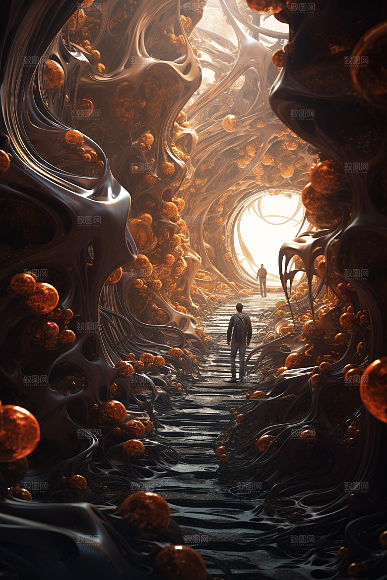 C4D科幻空间渲染效果背景