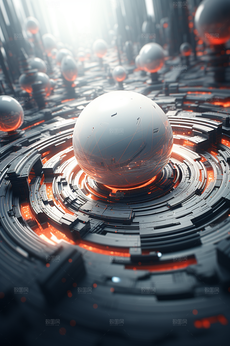 C4D科幻空间想象力科技背景
