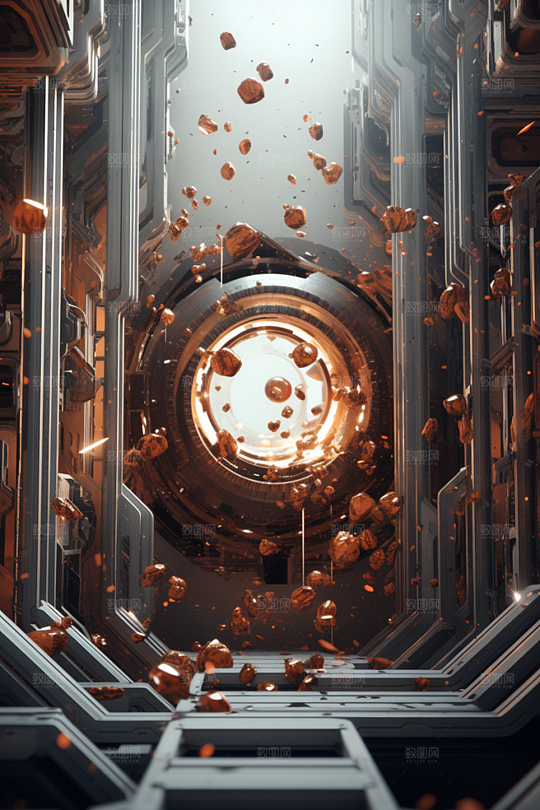 C4D科幻空间未来感科技背景