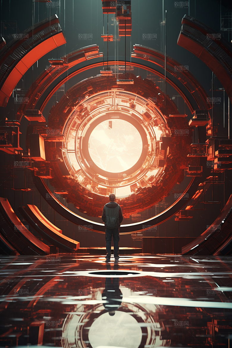 C4D科幻空间3D想象力背景