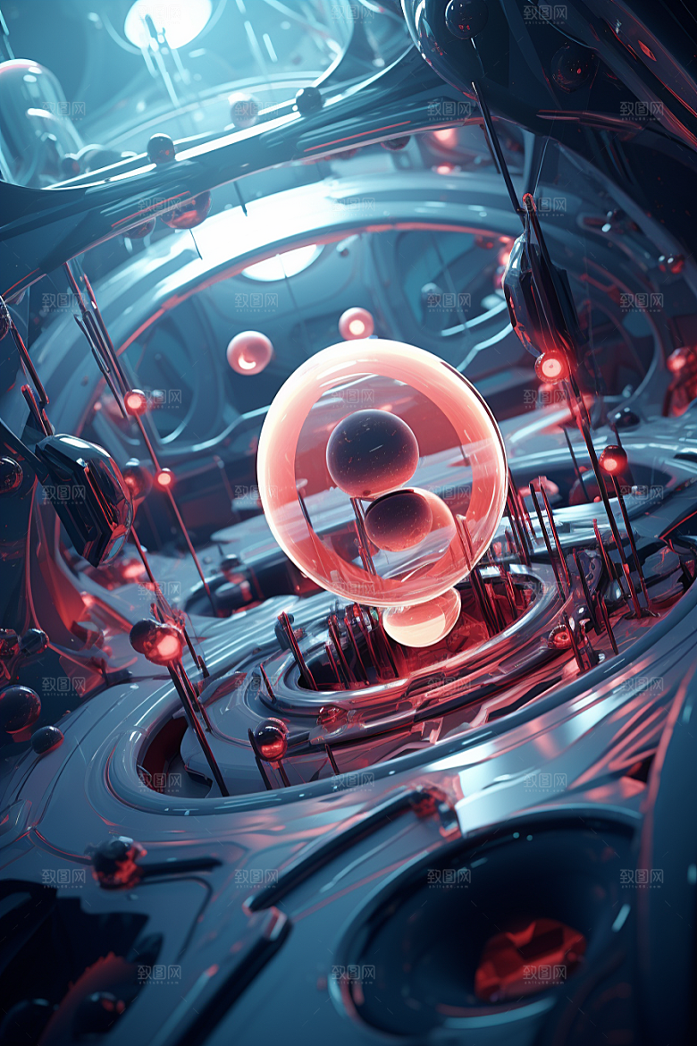 C4D科幻空间3D立体背景
