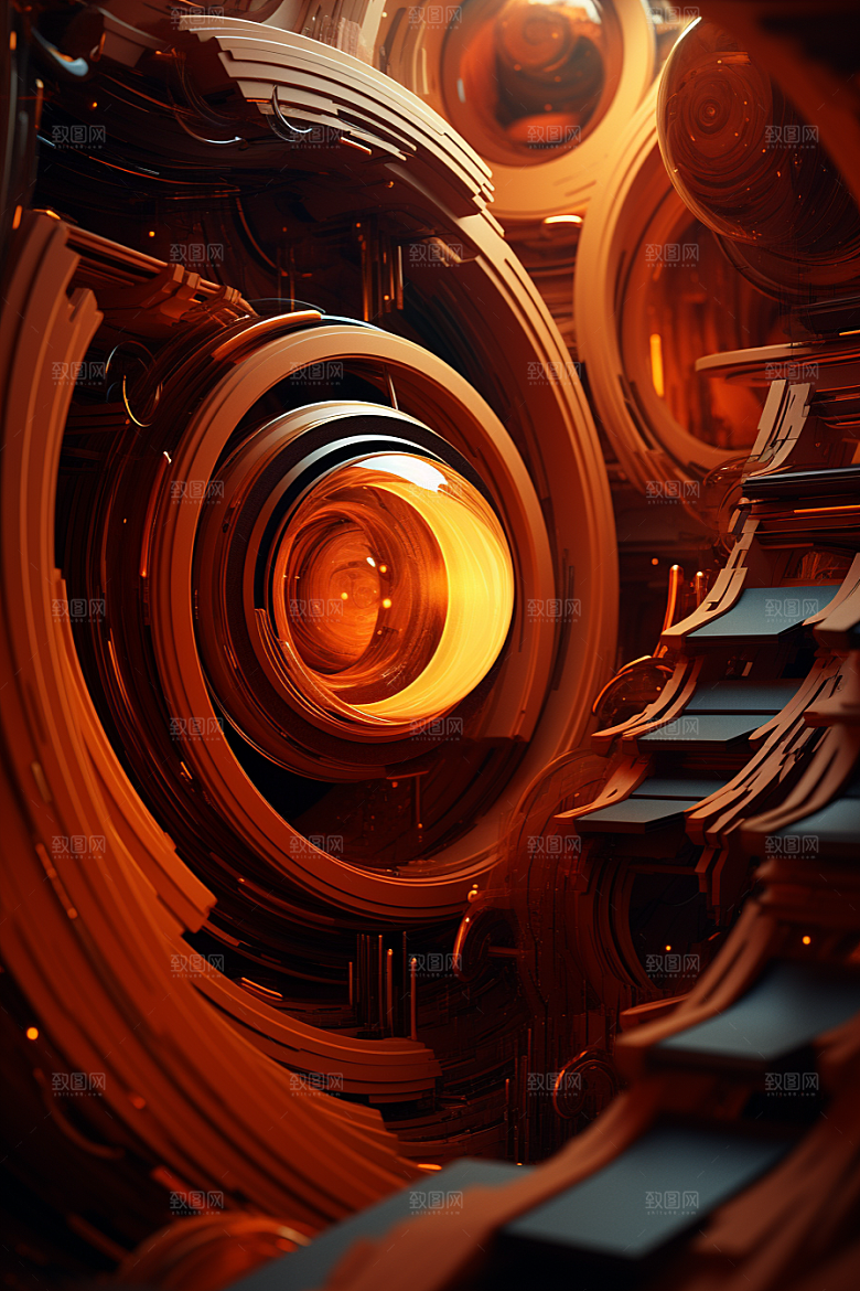 C4D科幻空间3D未来感背景