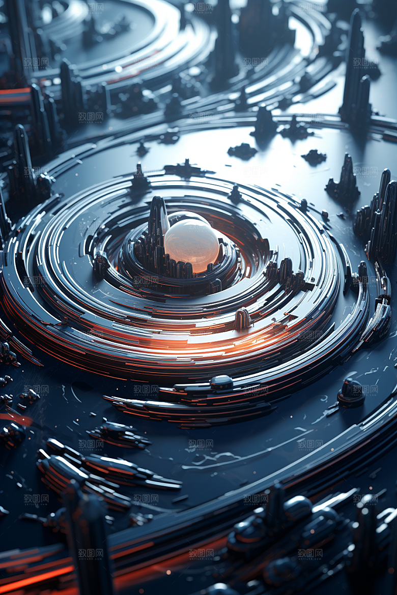 C4D科幻空间模型未来感背景