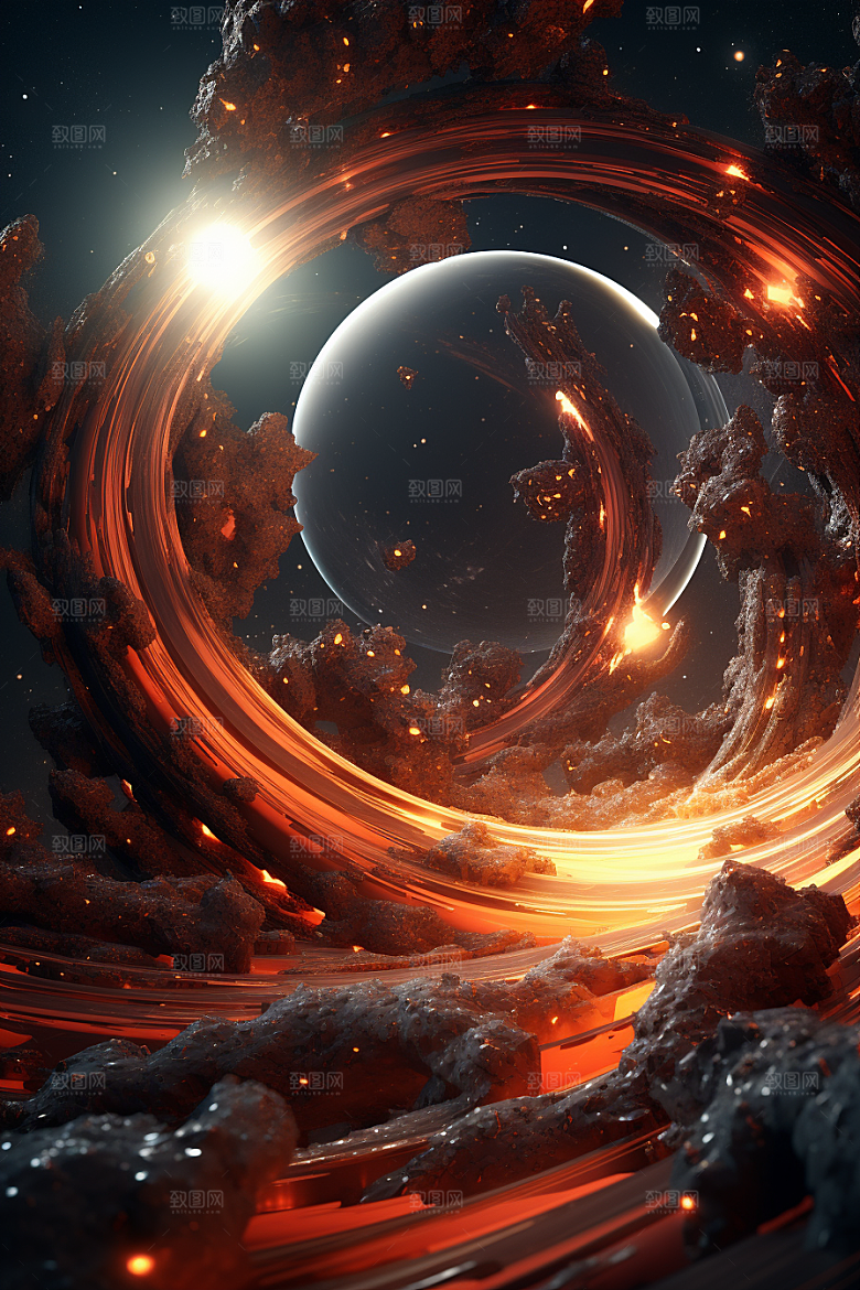 C4D科幻空间立体科技背景