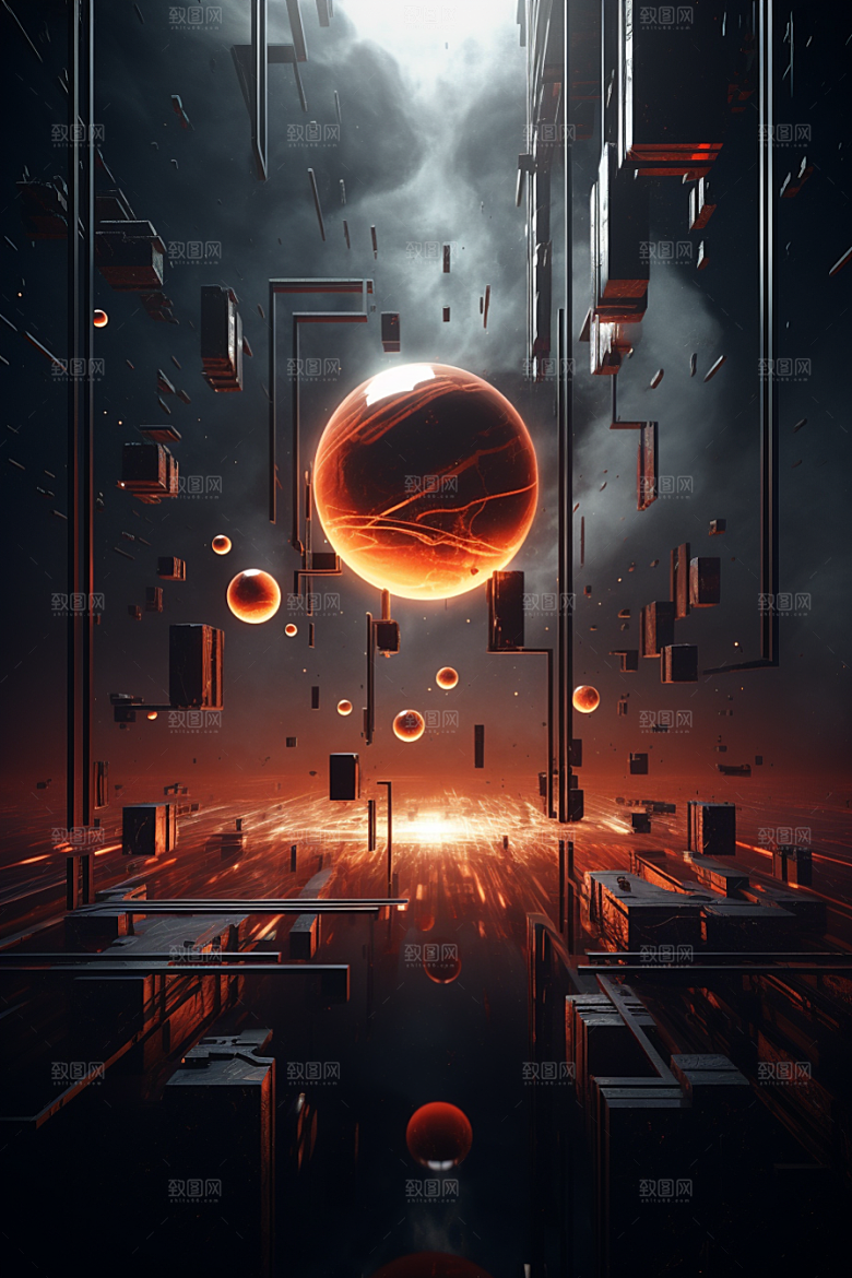 C4D科幻空间未来感空间背景