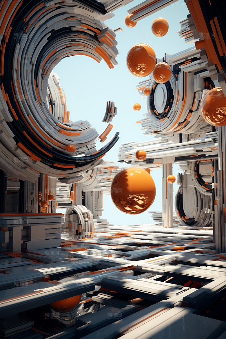 C4D科幻空间渲染想象力背景