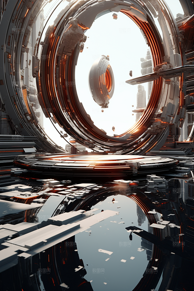 C4D科幻空间模型3D背景