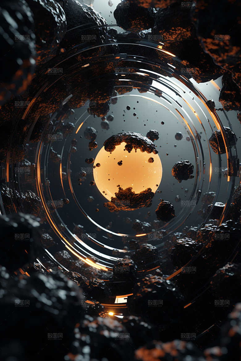 C4D科幻空间3D模型背景
