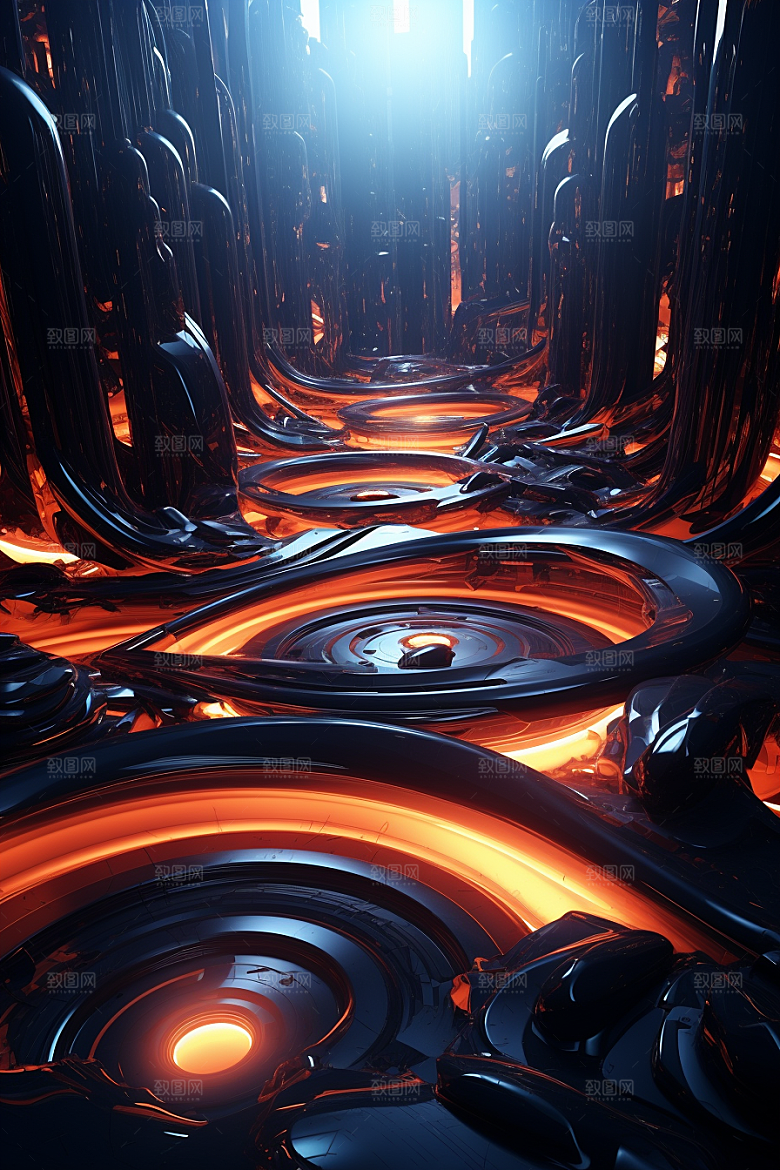 C4D科幻空间渲染3D背景