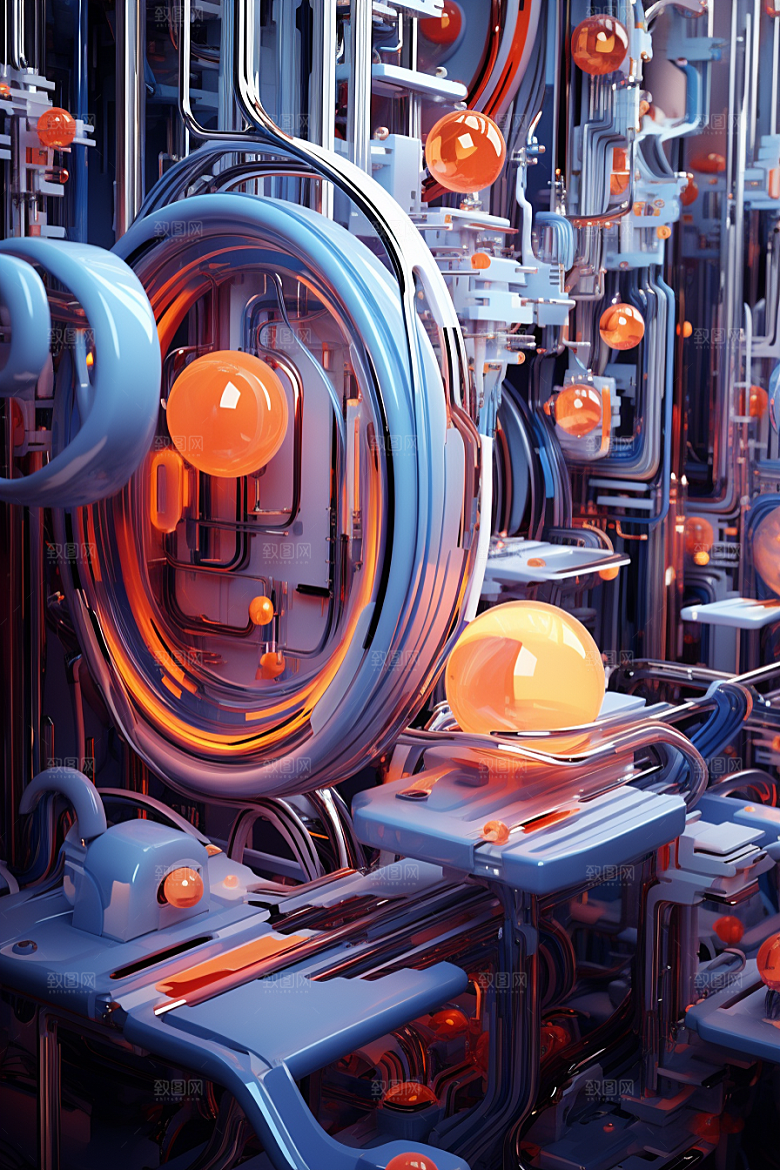 C4D科幻空间模型渲染背景