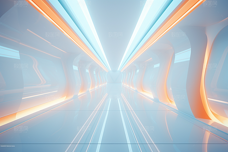 C4D科幻空间立体未来感背景