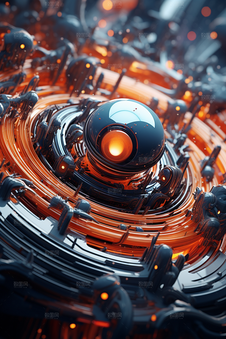 C4D科幻空间渲染立体背景
