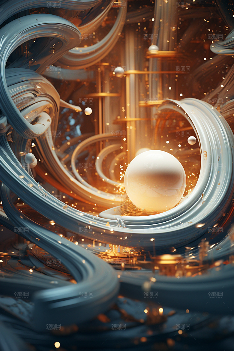 C4D科幻空间未来感立体背景