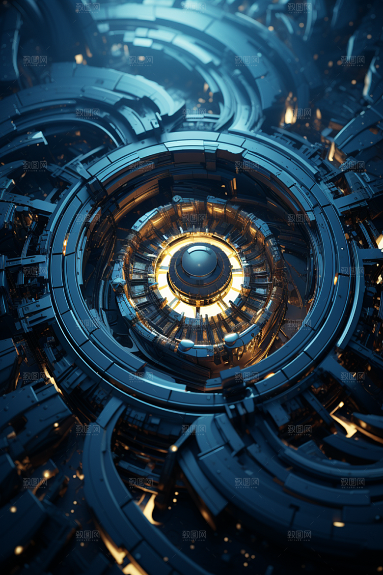 C4D科幻空间模型效果背景