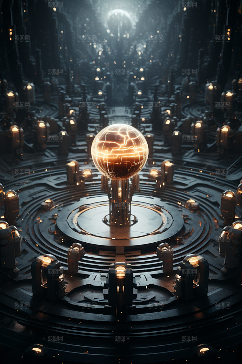 C4D科幻空间想象力立体背景