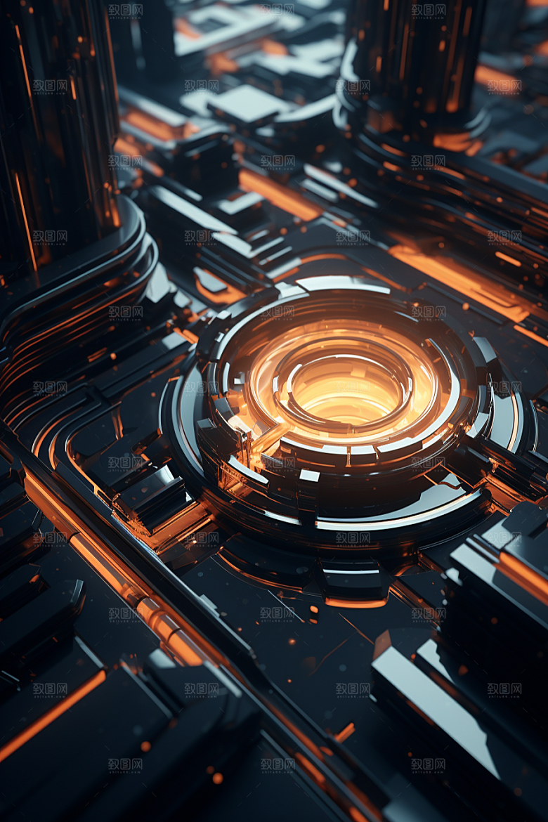 C4D科幻空间未来感科技背景