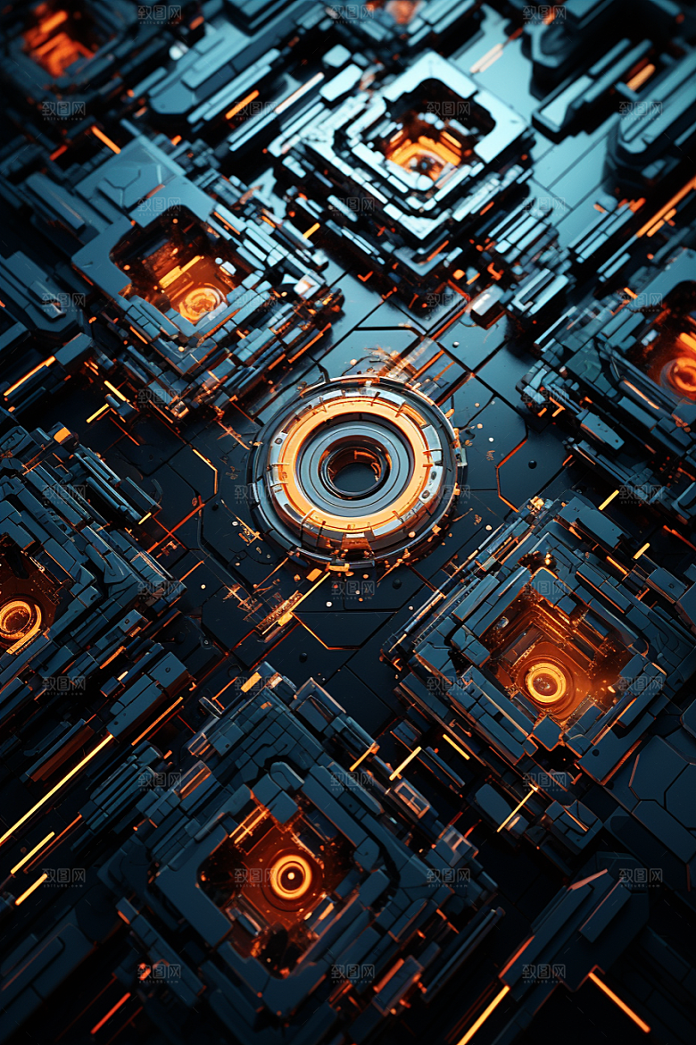 C4D科幻空间3D科技背景
