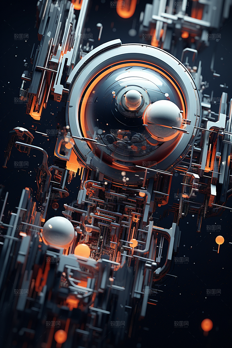 C4D科幻空间立体高清背景