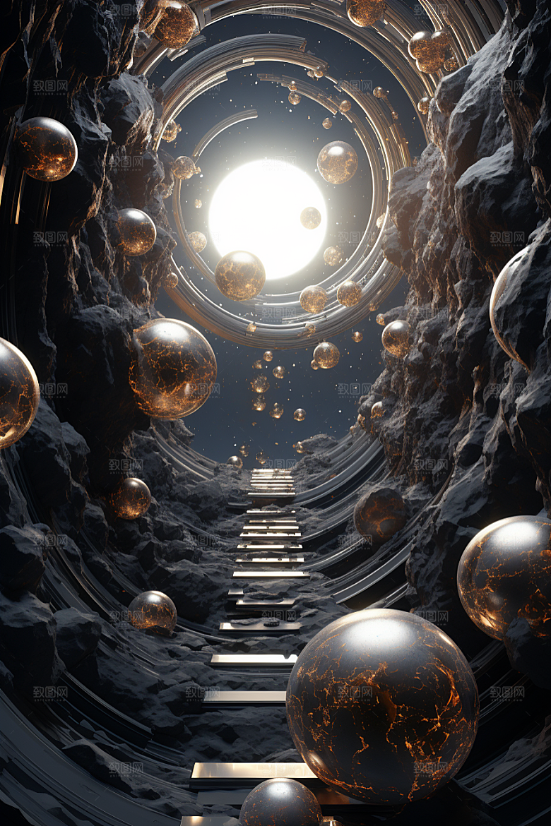 C4D科幻空间渲染3D背景