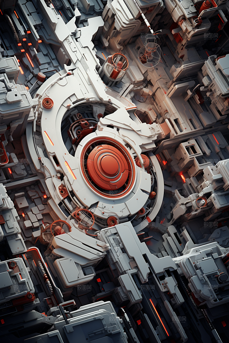 C4D科幻空间模型高清背景