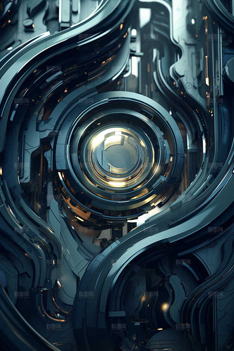 C4D科幻空间想象力科技背景
