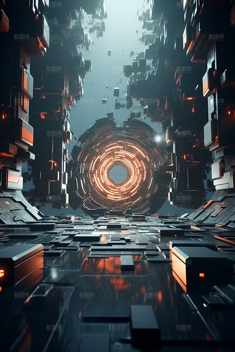 C4D科幻空间立体3D背景