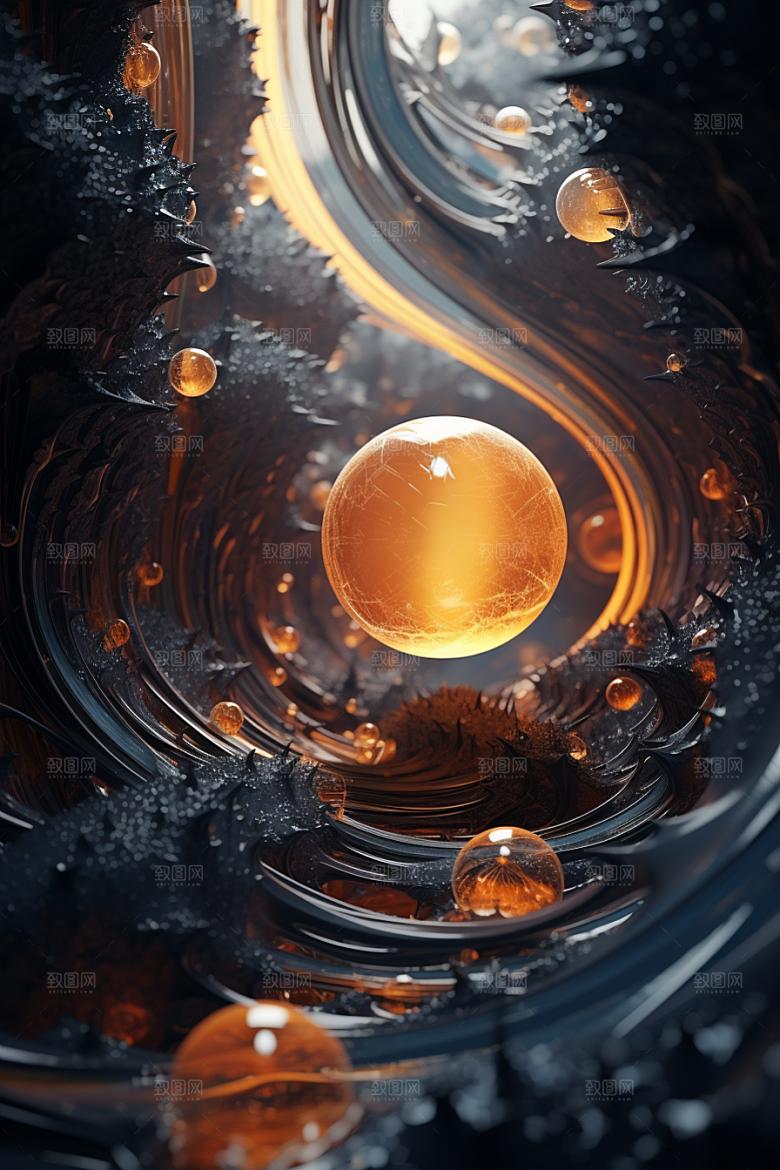 C4D科幻空间未来感科技背景