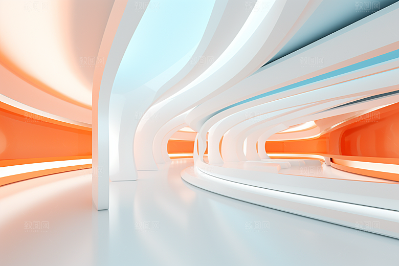 C4D科幻空间模型效果背景