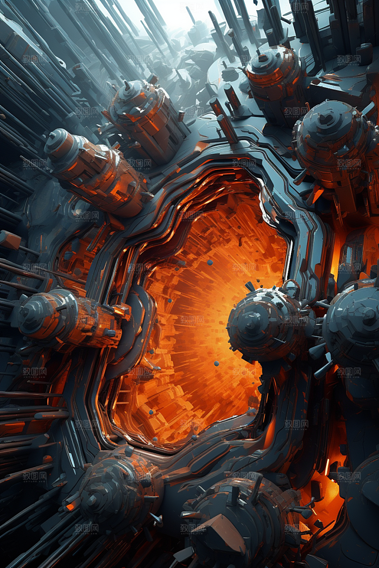C4D科幻空间立体未来感背景