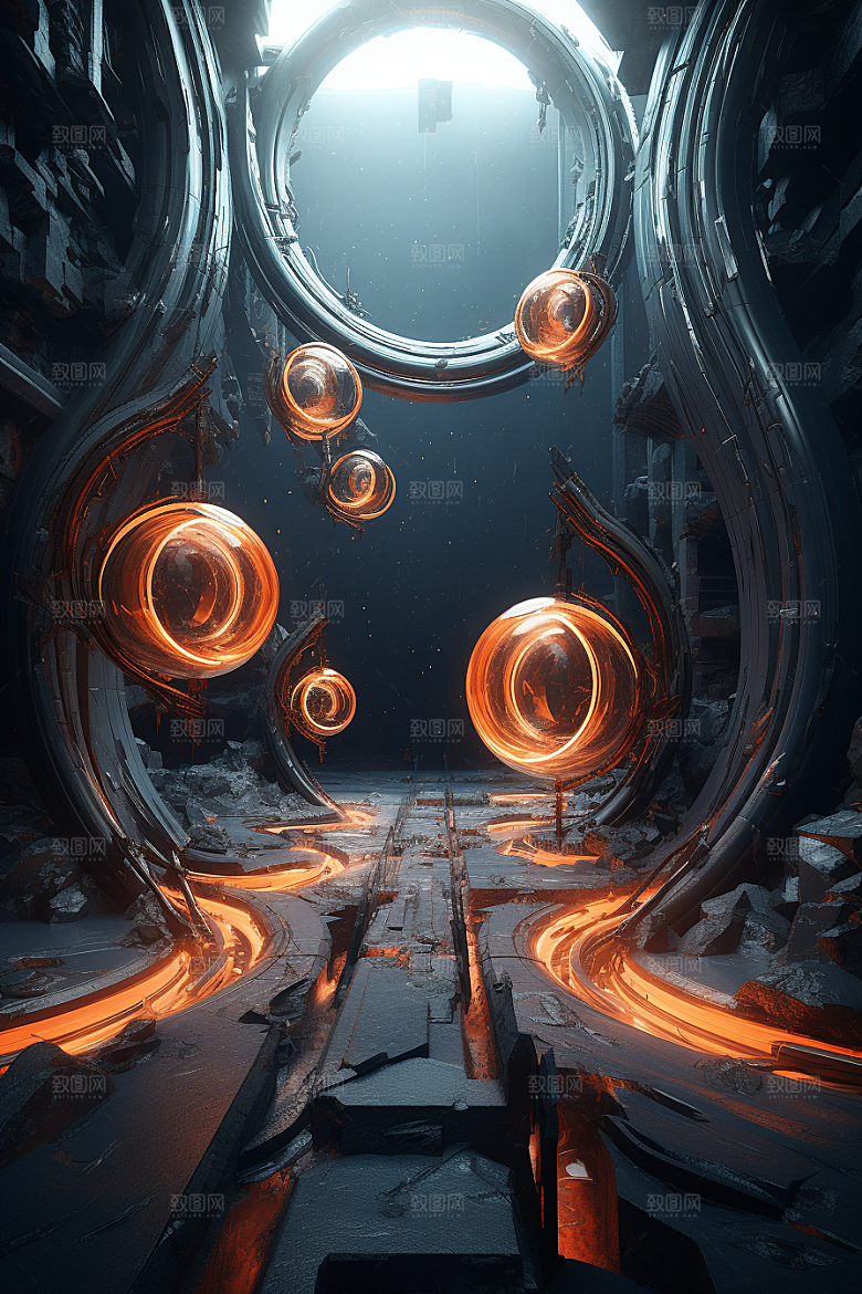 C4D科幻空间渲染空间背景