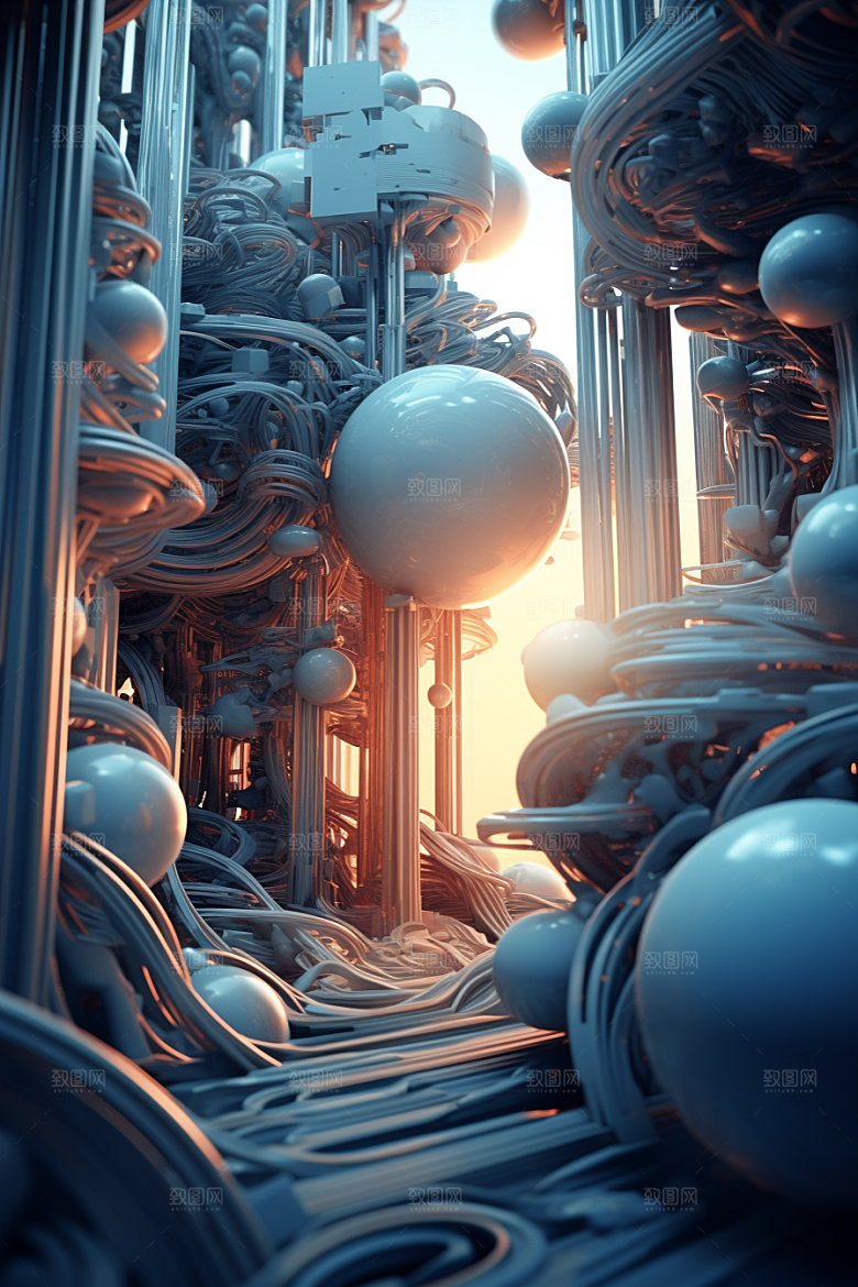 C4D科幻空间高清立体背景