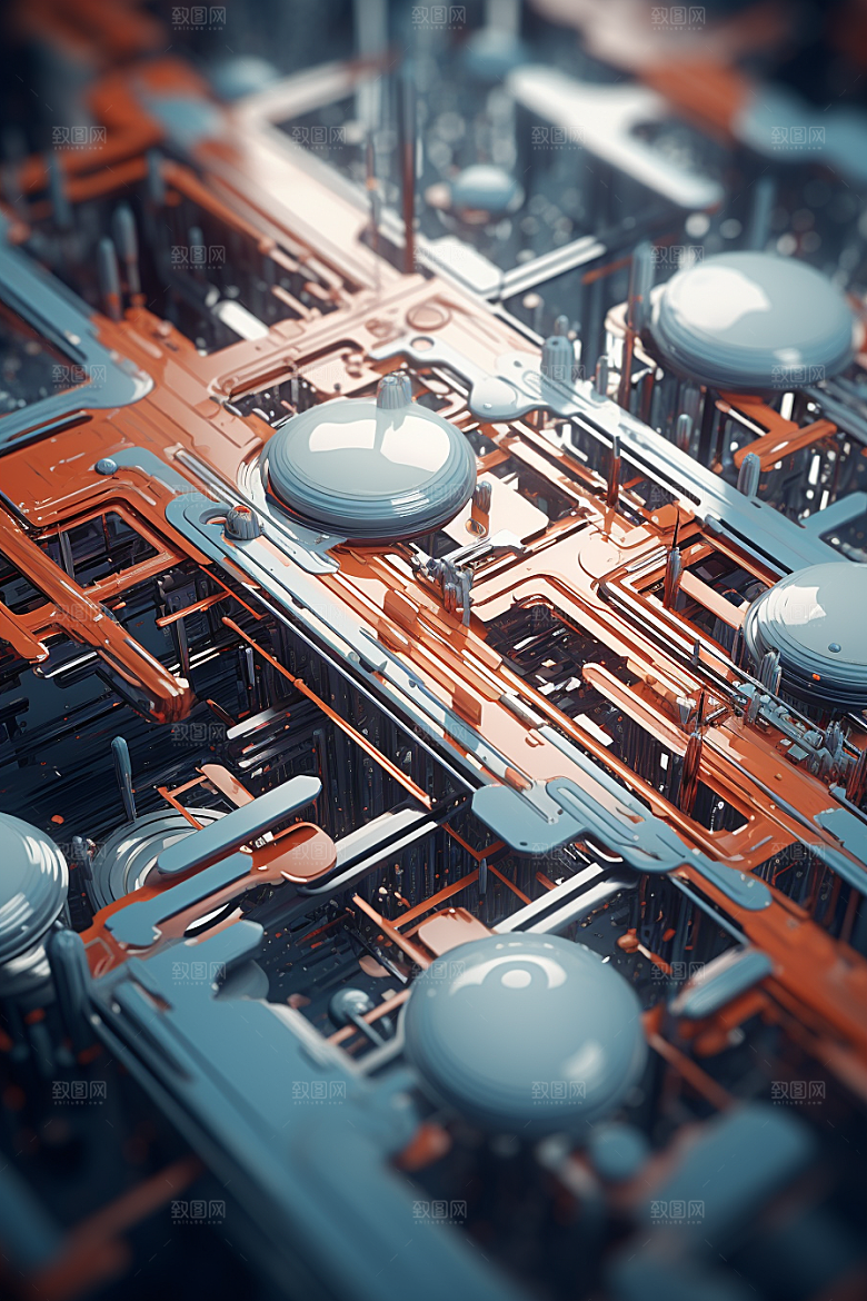 C4D科幻空间立体未来感背景