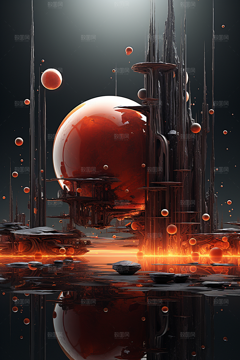 C4D科幻空间科技3D背景
