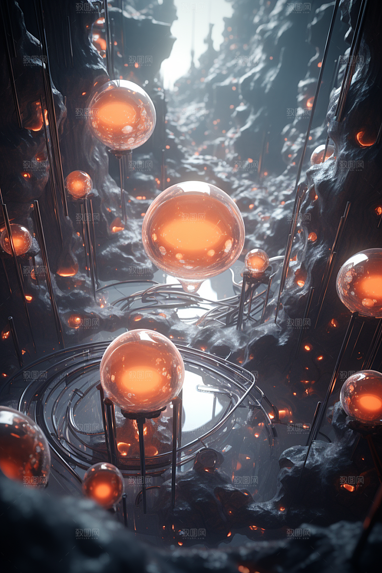 C4D科幻空间未来感科技背景