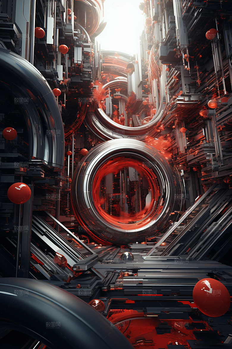 C4D科幻空间渲染效果背景