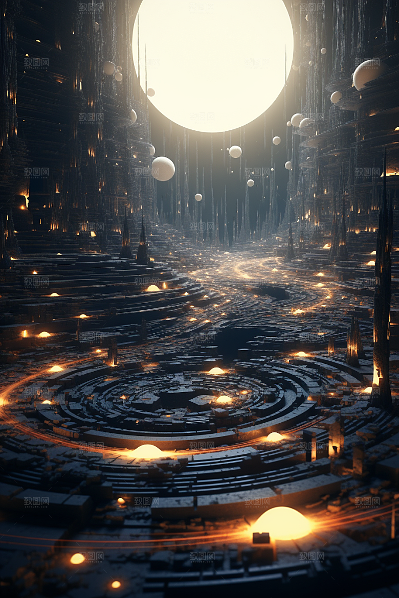 C4D科幻空间科技想象力背景