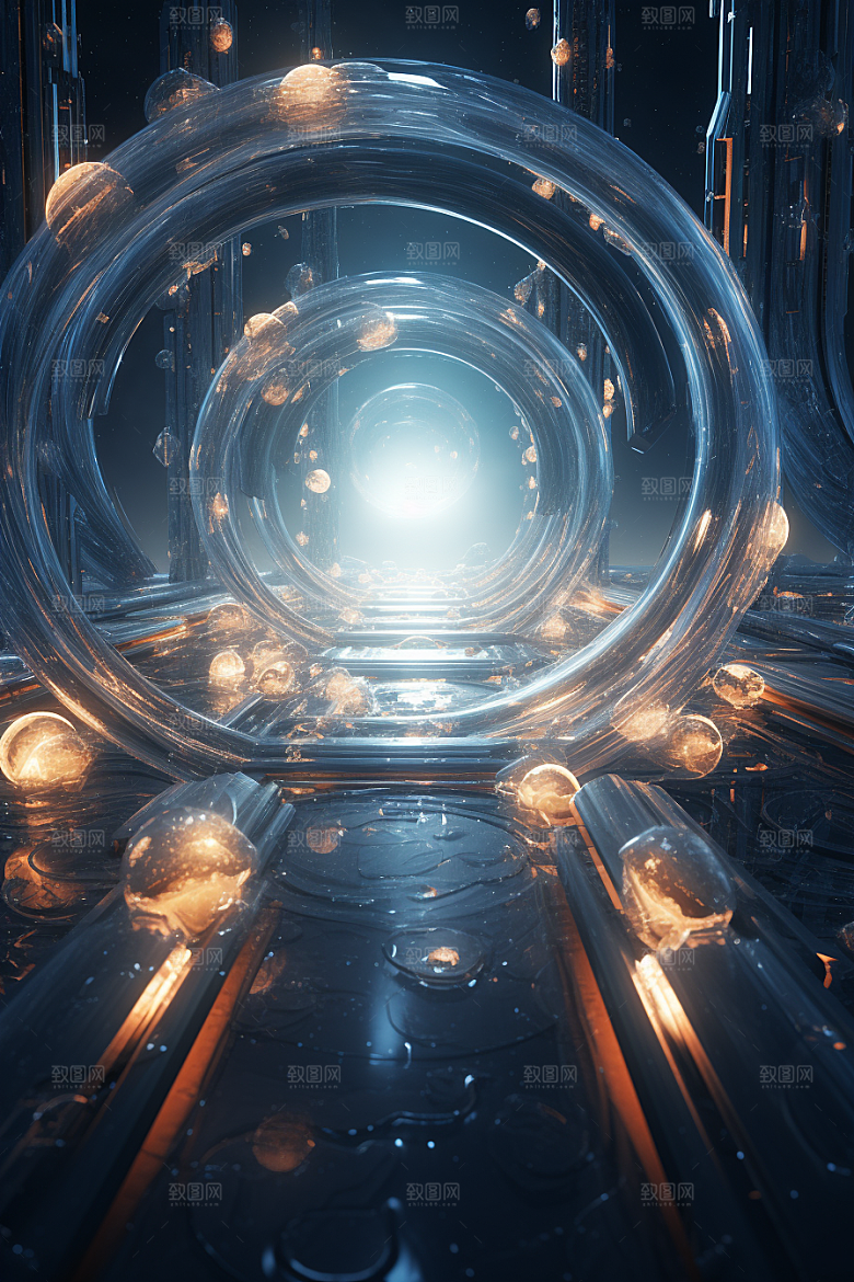 C4D科幻空间空间模型背景