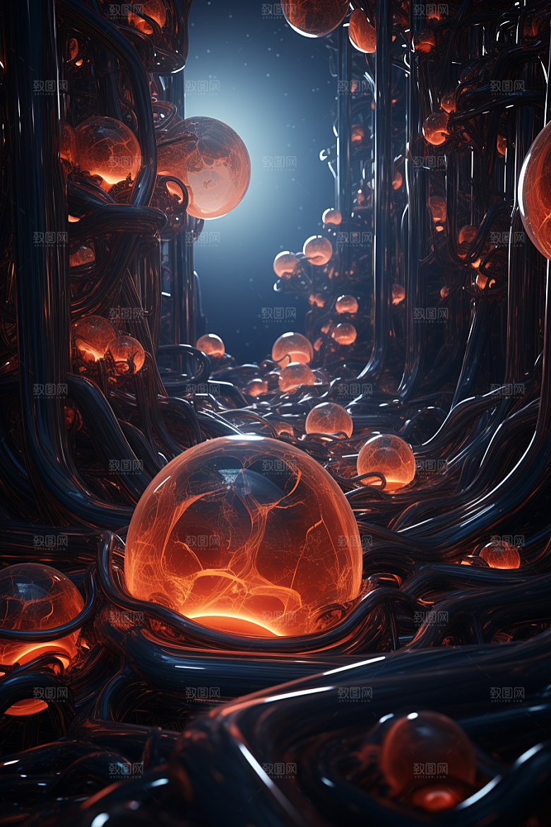 C4D科幻空间高清渲染背景