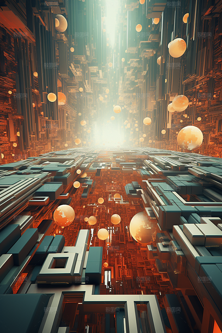 C4D科幻空间渲染科技背景