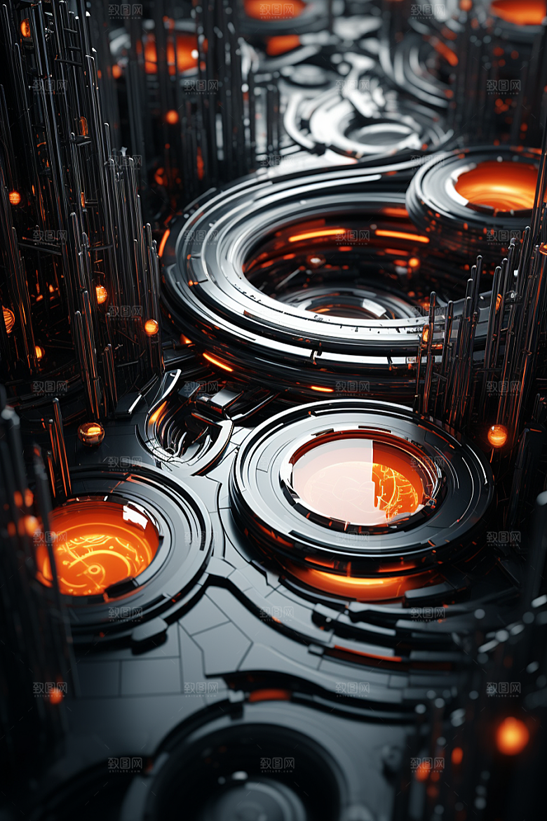C4D科幻空间渲染3D背景