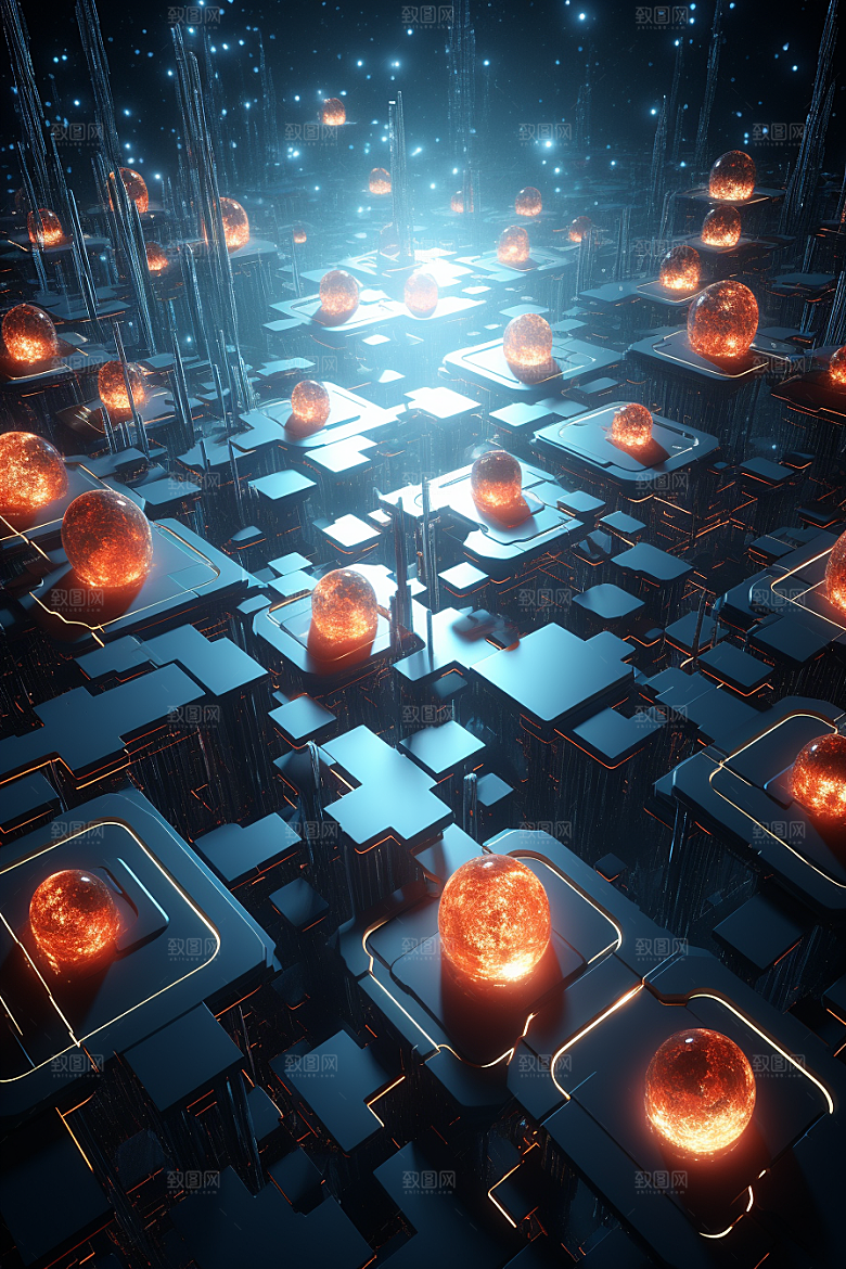 C4D科幻空间高清立体背景