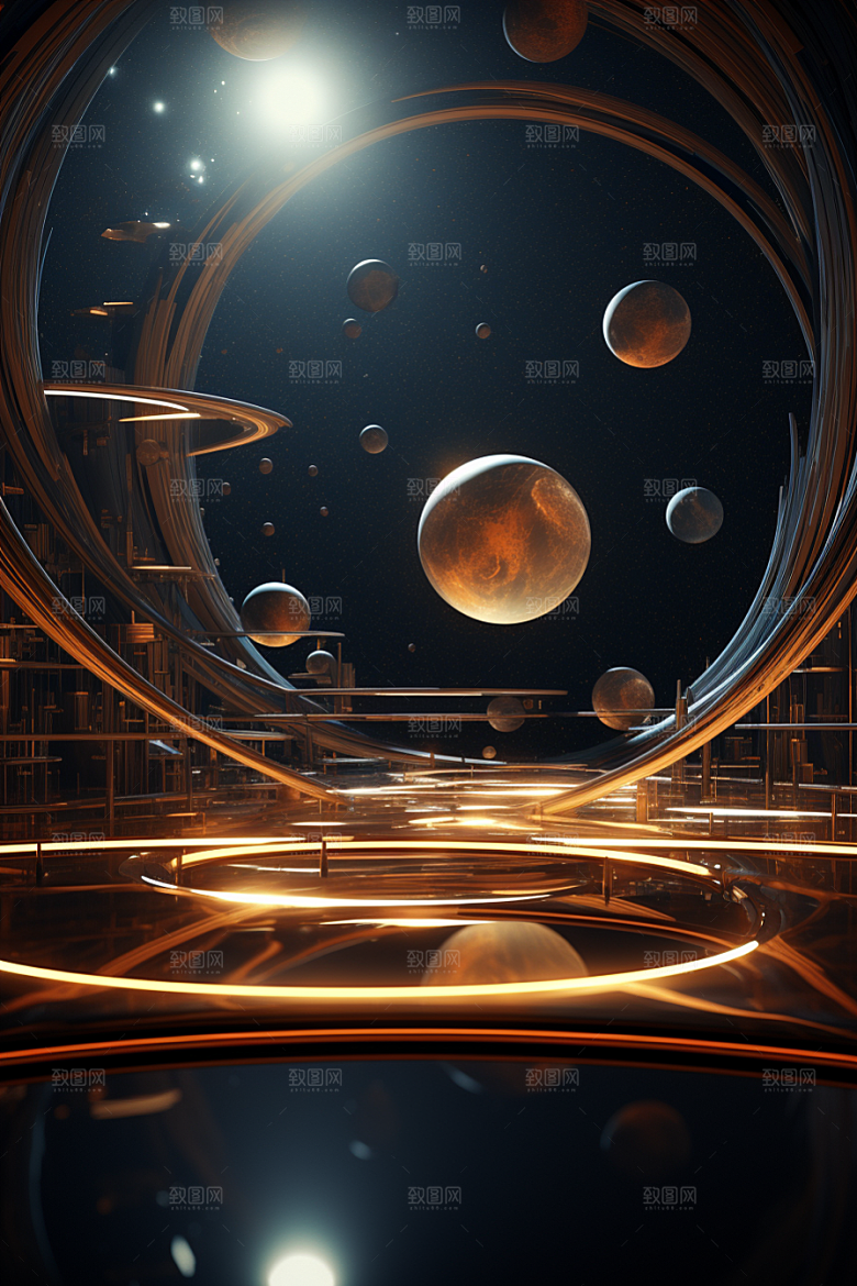 C4D科幻空间科技3D背景