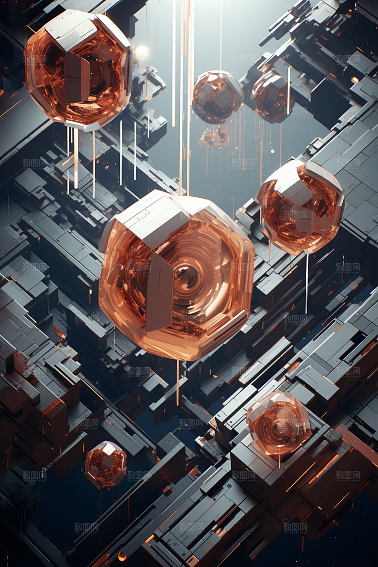 C4D科幻空间立体空间背景