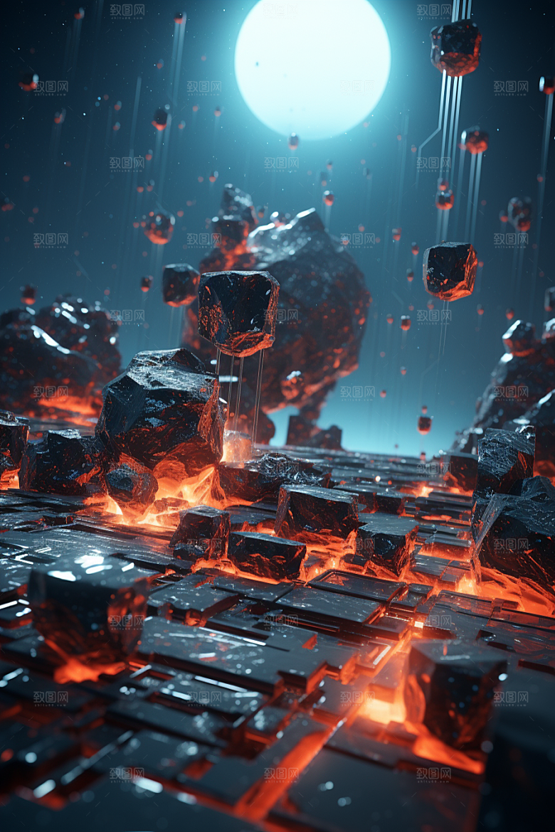 C4D科幻空间3D立体背景