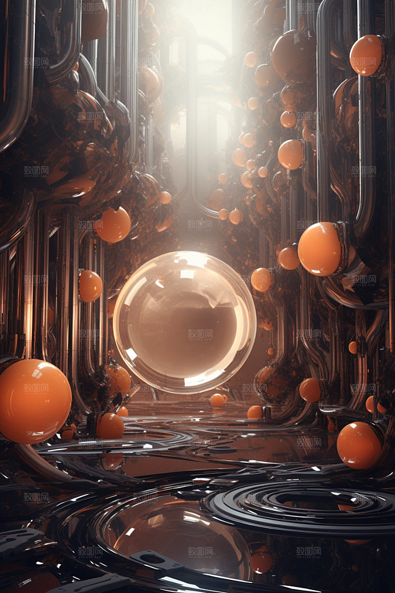C4D科幻空间3D渲染背景