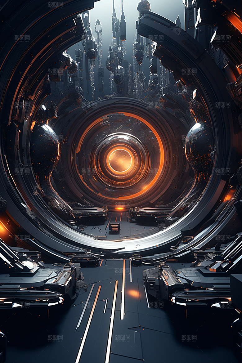 C4D科幻空间想象力科技背景