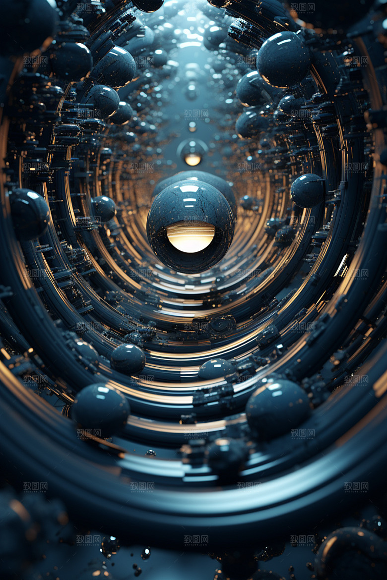 C4D科幻空间未来感效果背景
