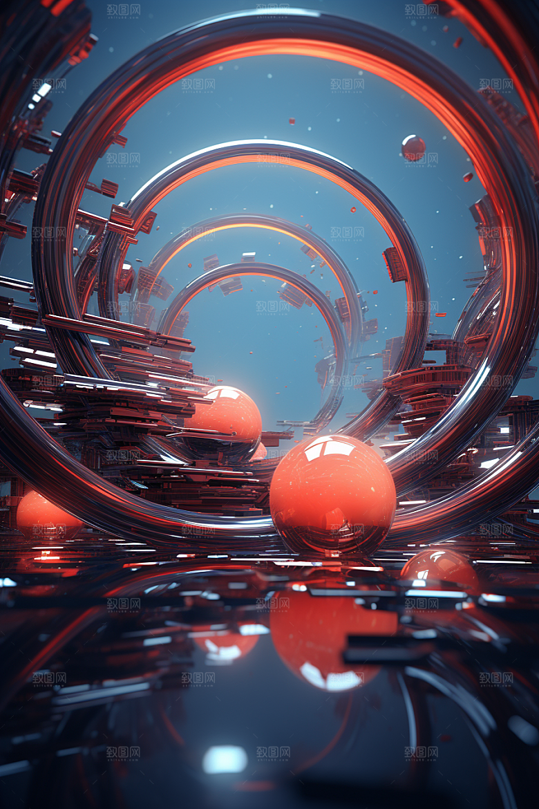C4D科幻空间高清渲染背景