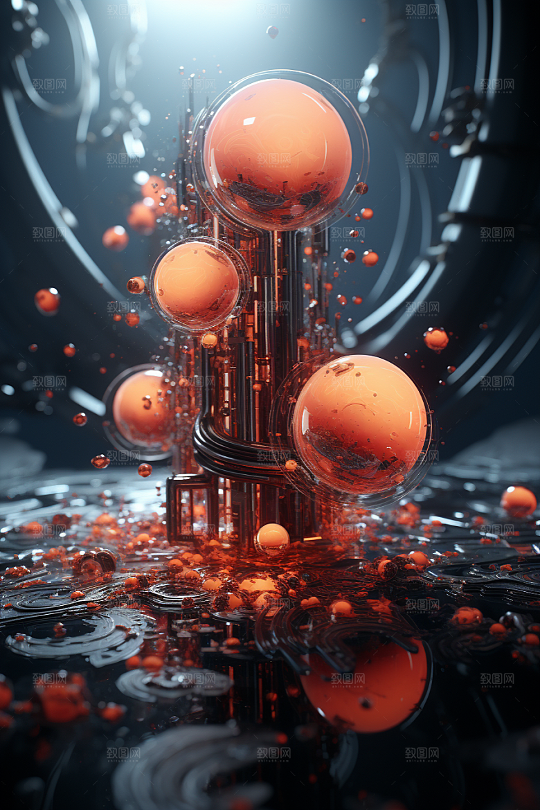 C4D科幻空间想象力立体背景