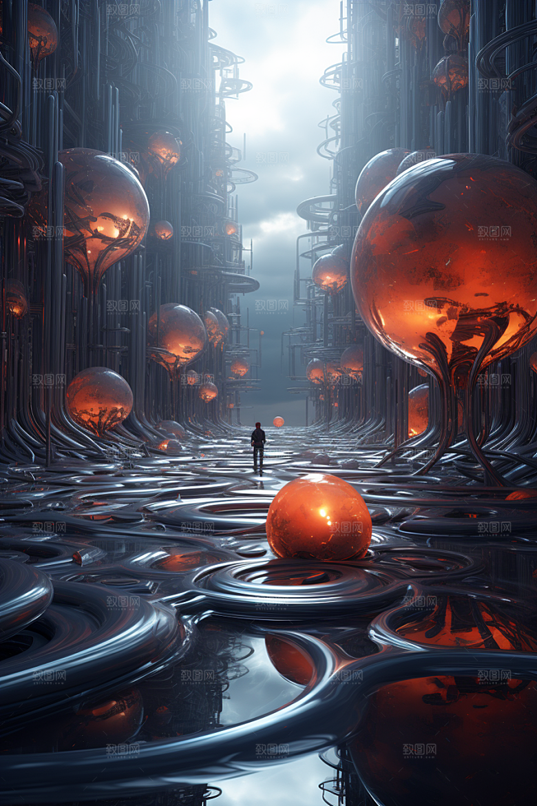 C4D科幻空间渲染3D背景